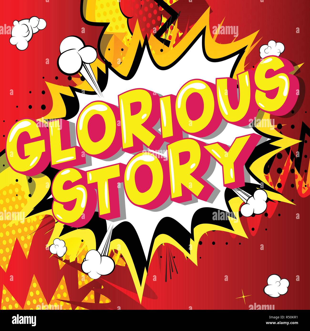 Glorious Story - Vector illustrated comic book style phrase. Stock Vector
