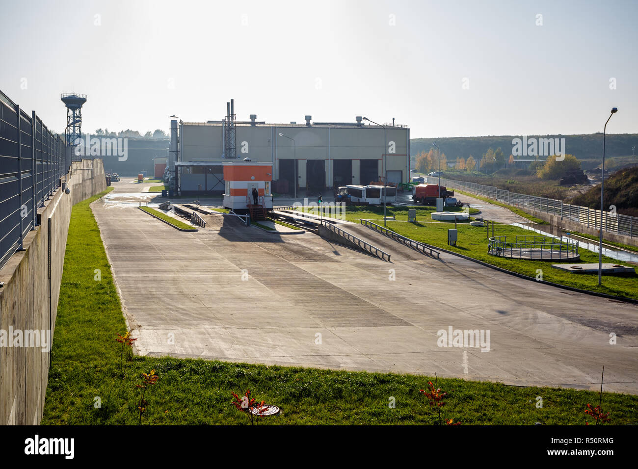Modern waste recycling processing plant. Separate garbage collection ...