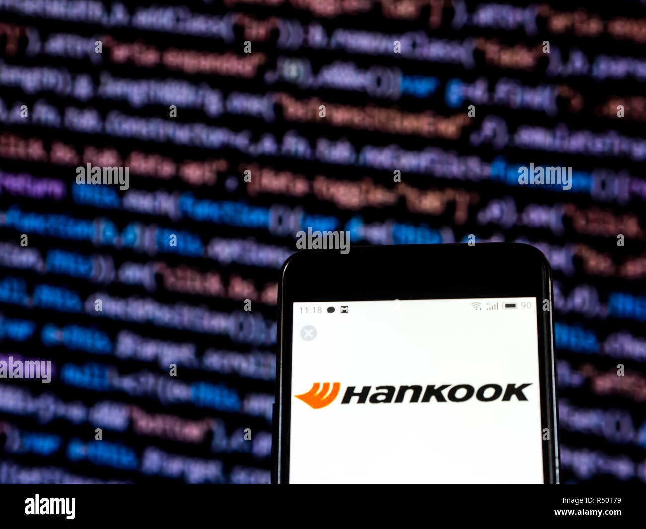 Hankook Tire Company logo seen displayed on smart phone Stock Photo Alamy