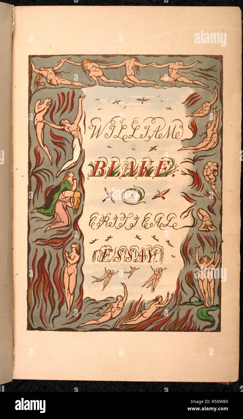 Title page. William Blake. A critical essay ... J. C. Hotten: London, 1868. Source: C.70.e.13, second title page. Language: English. Stock Photo