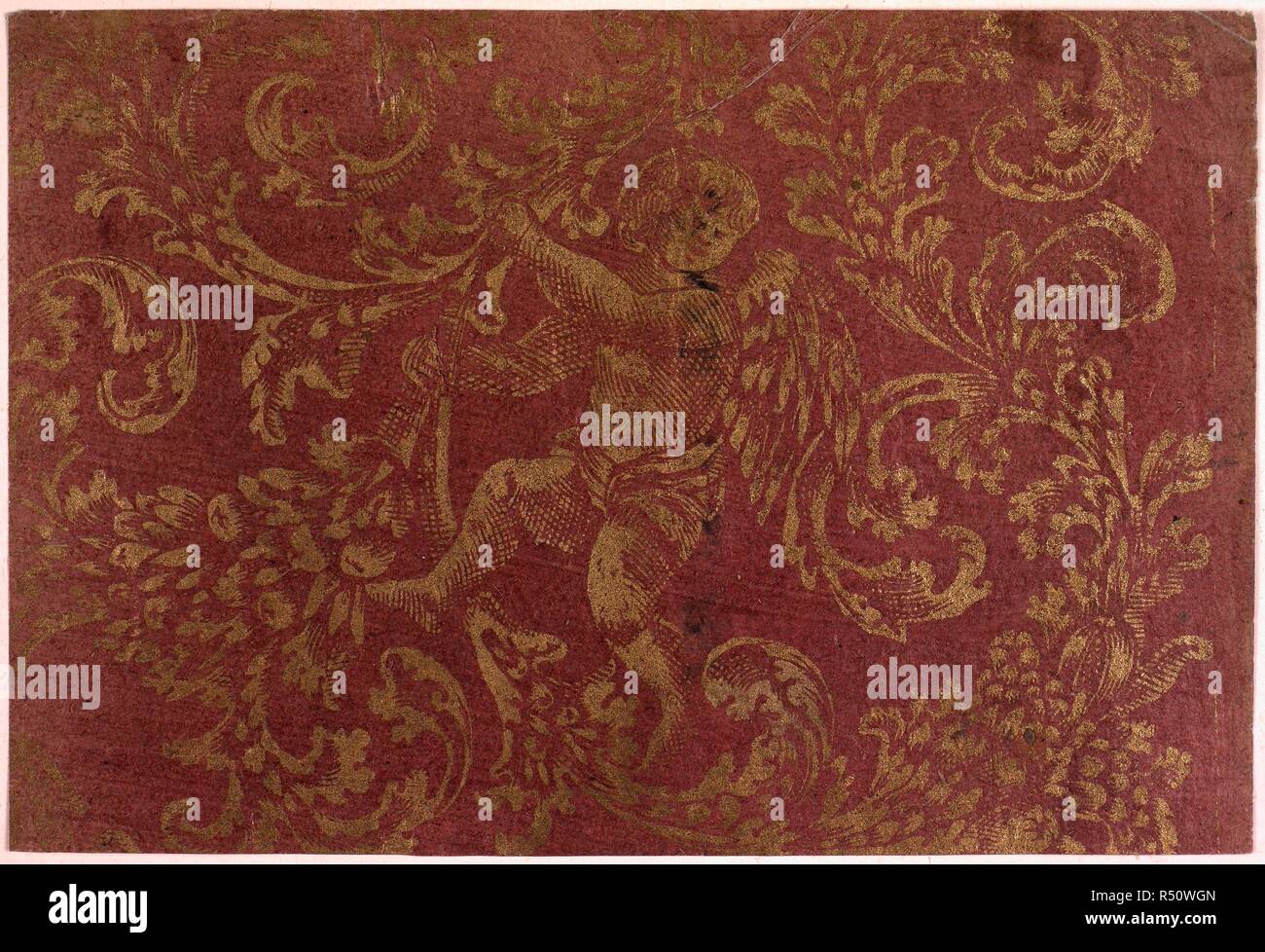 Collection of Decorated papers. Bronze & Gold Varnish Paper. A