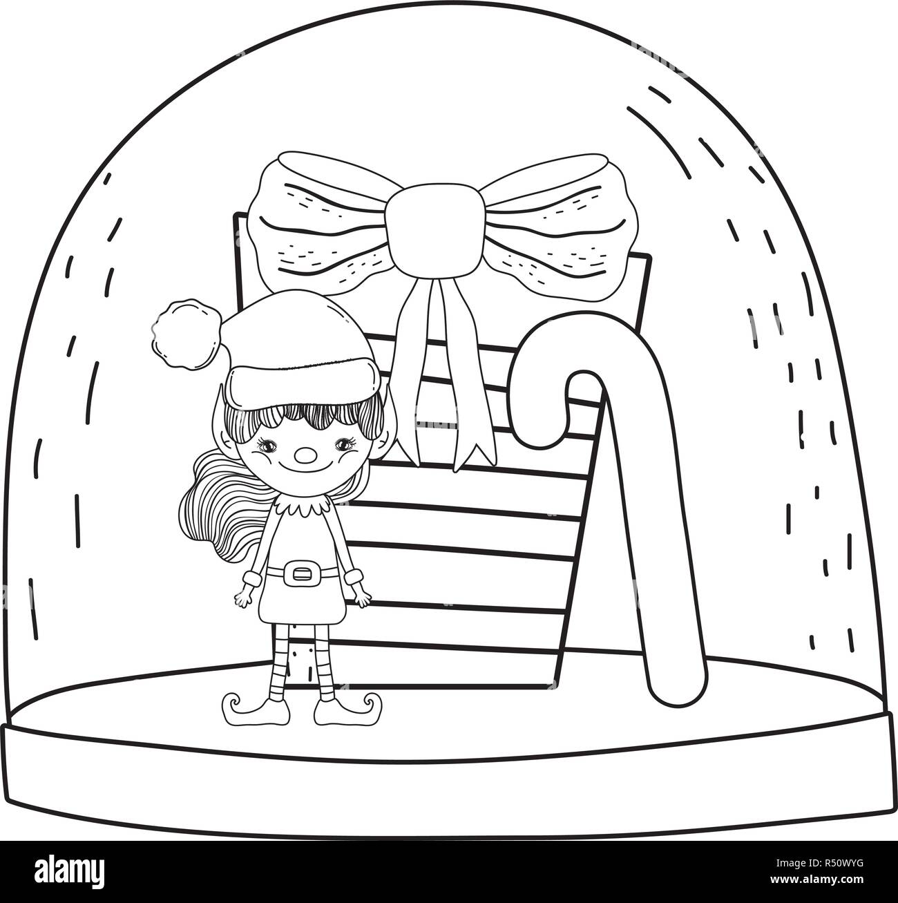 Cute Santa Helper With Ts Vector Illustration Design Stock Vector Image And Art Alamy 3997
