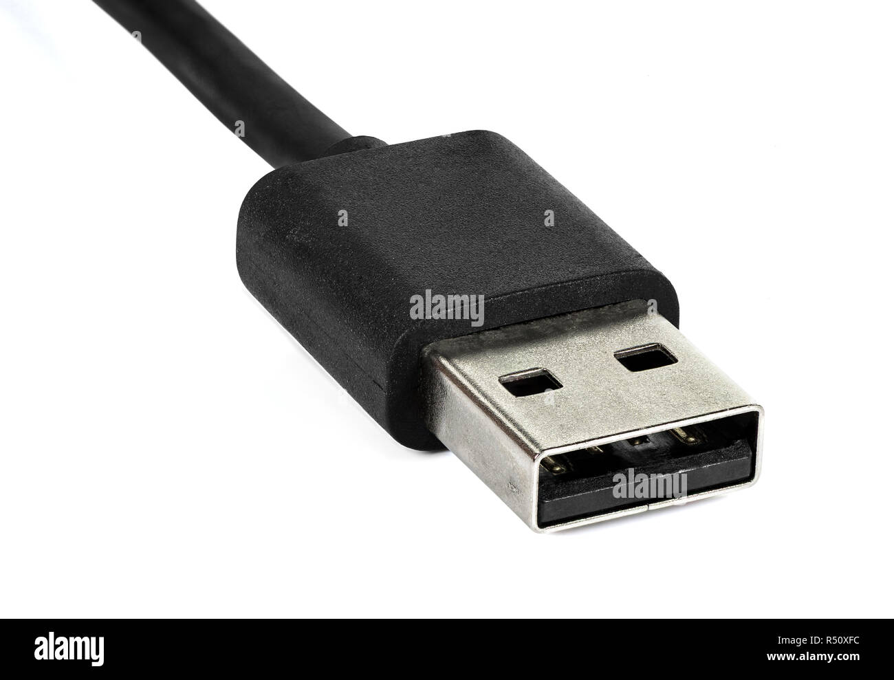 Closeup of USB plug isolated on white background with clipping path ...