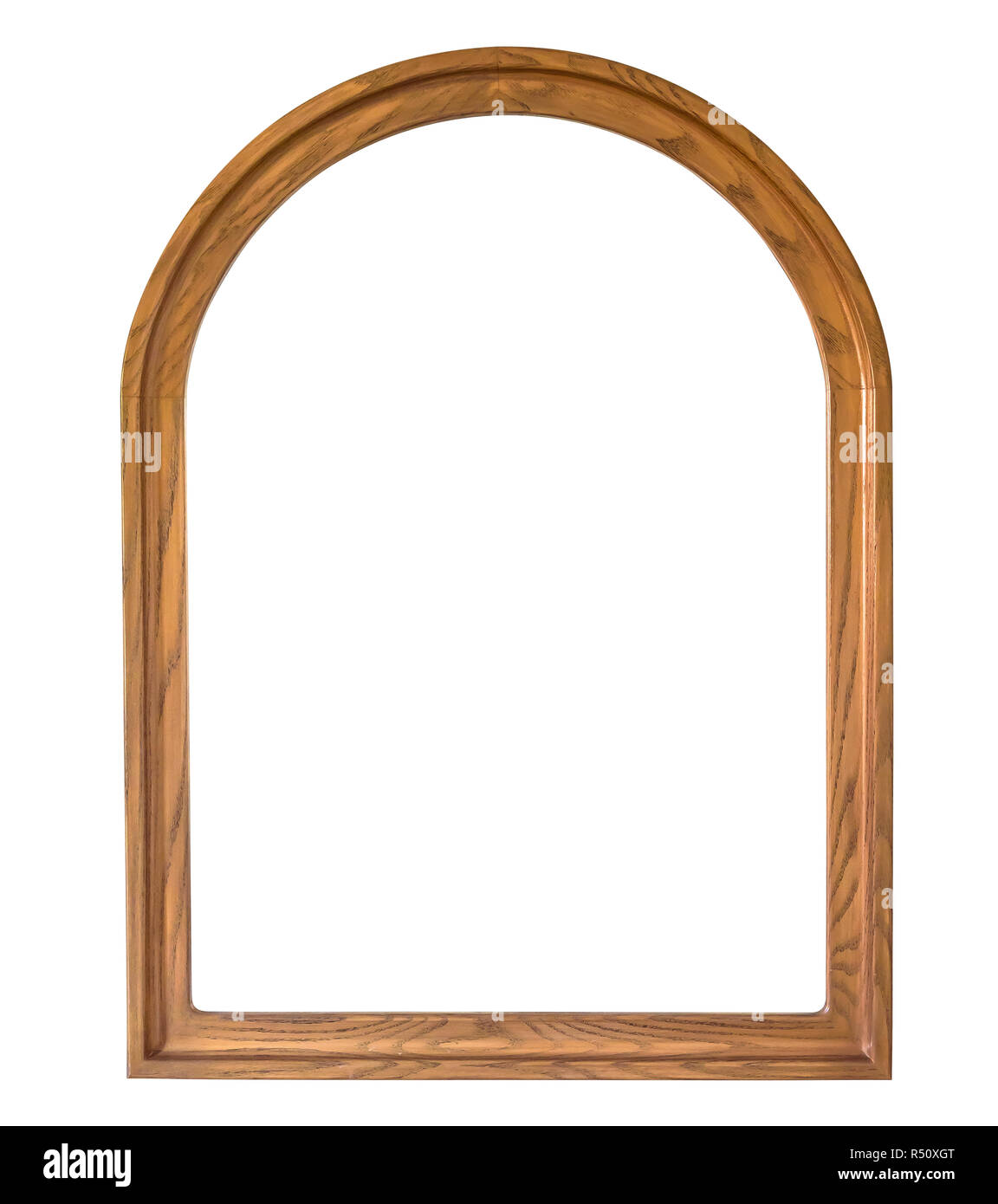 Wood Frame Edging Rounded Rounded wooden picture frame isolated on white background with clipping ...