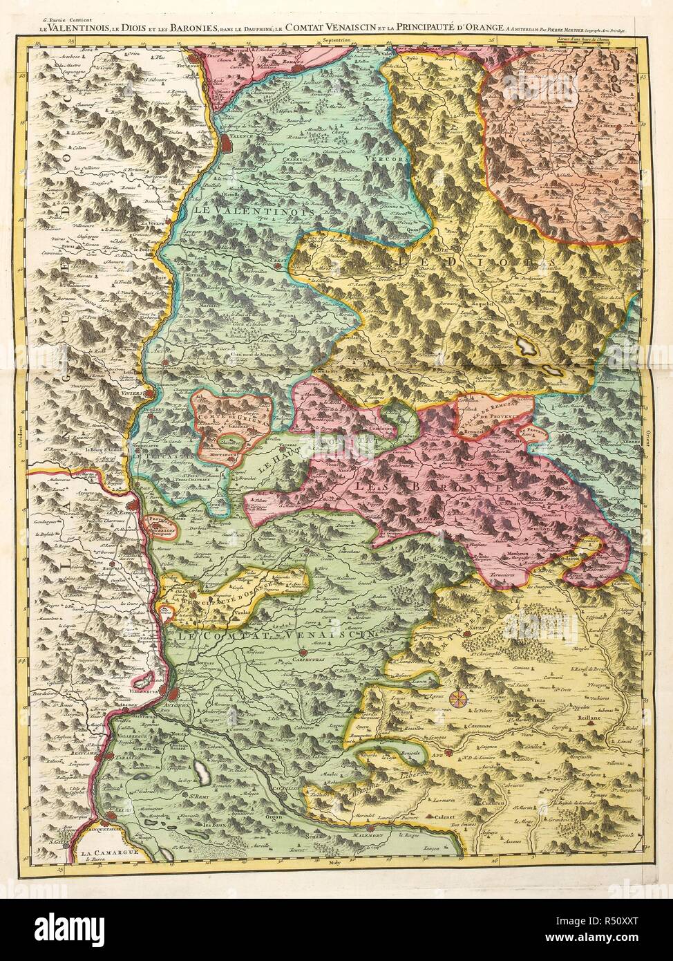 A map of inland landlocked countries in Europe. . Atlas Nouveau aÌ€ lâ€™usage de MonseÌigneur le Duc de Bourgoyne. Amsterdam Netherlands 1700. Source: Maps 39.f.14 Map 200. Language: French. Author: Sanson, S. Stock Photo