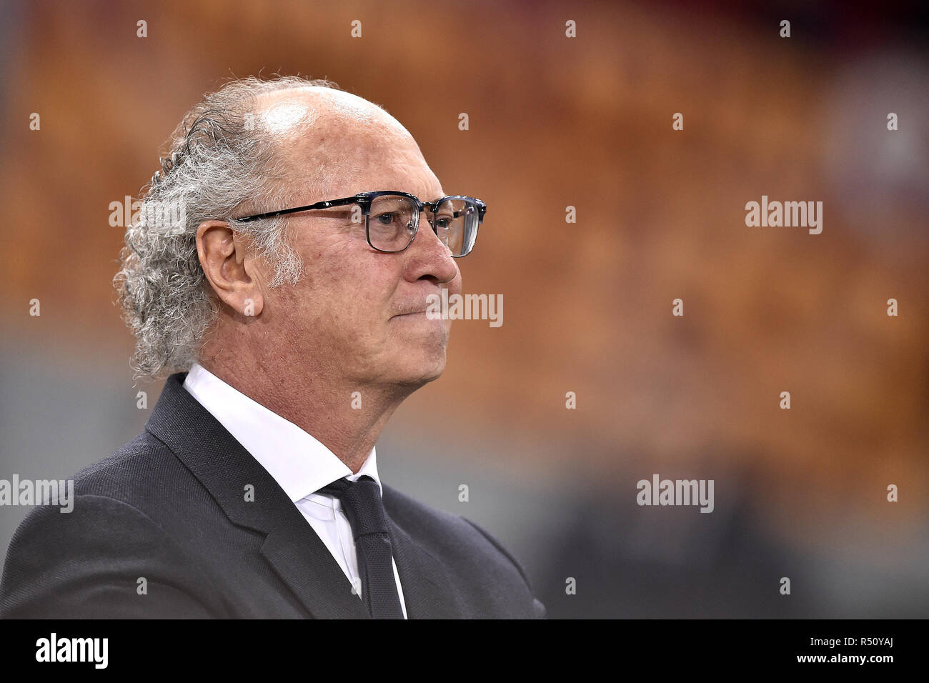 Rome, Italy. 27th Nov, 2018. AS Roma former player Paulo Roberto Falcao before the UEFA Champions League match between Roma and Real Madrid at Stadio Olimpico, Rome, Italy on 27 November 2018. Credit: Giuseppe Maffia/Pacific Press/Alamy Live News Stock Photo