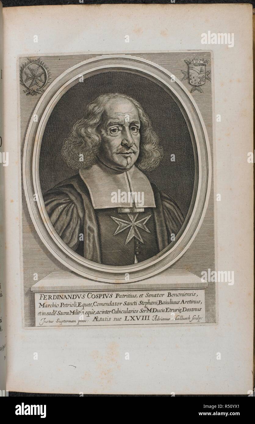 Portrait image from Museo Cospiano. Engraving of Ferdinando Cospi