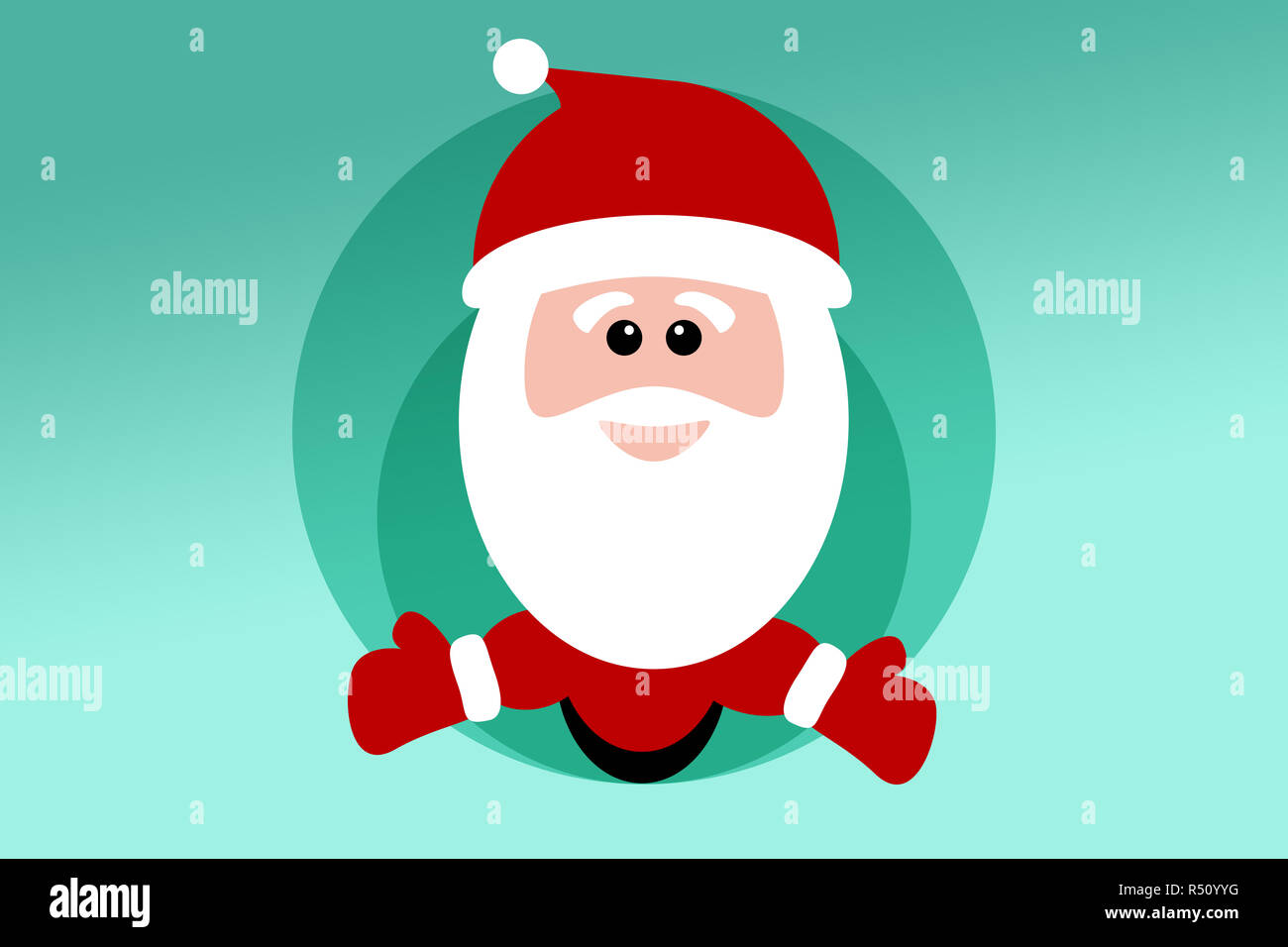 Simple Santa Claus Illustration With Copy Space Stock Photo