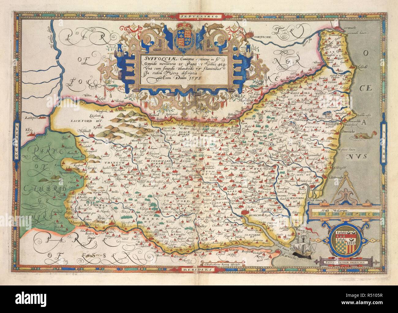 Suffolk. C. Saxton's Atlas of England and Wales. [London], 1575 ...