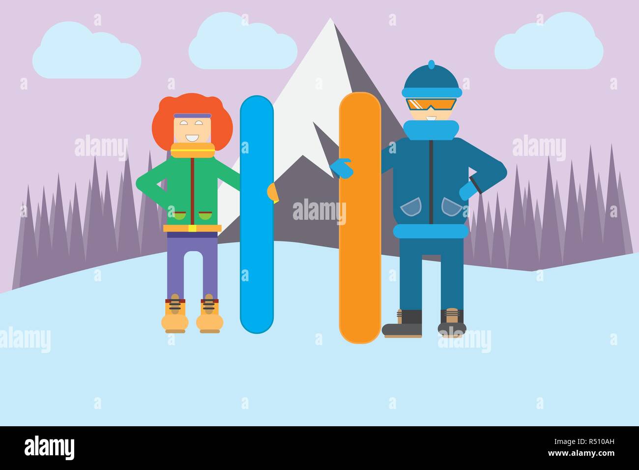 Winter outdoor activity vector illustration design. Stock Vector