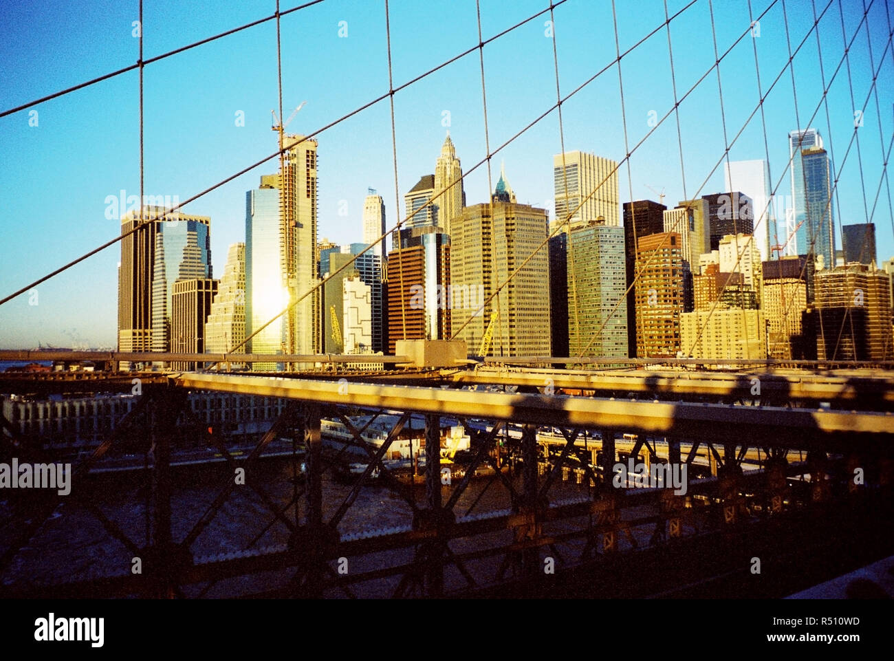 Brooklyn bridge, New York City, United States of America. Stock Photo