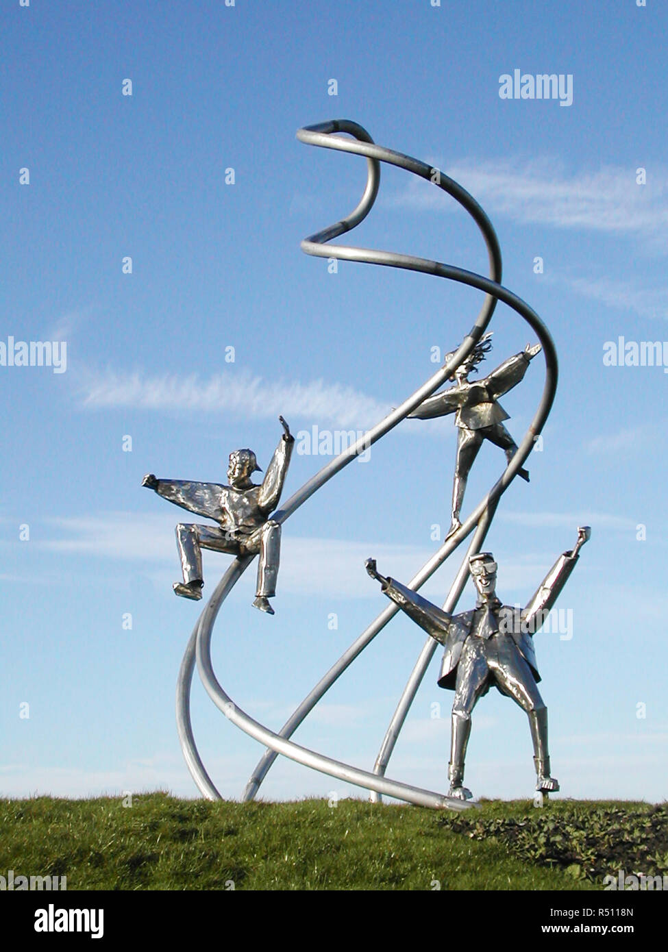Steel sculpture called Helter Skelter that was situated on a roundabout