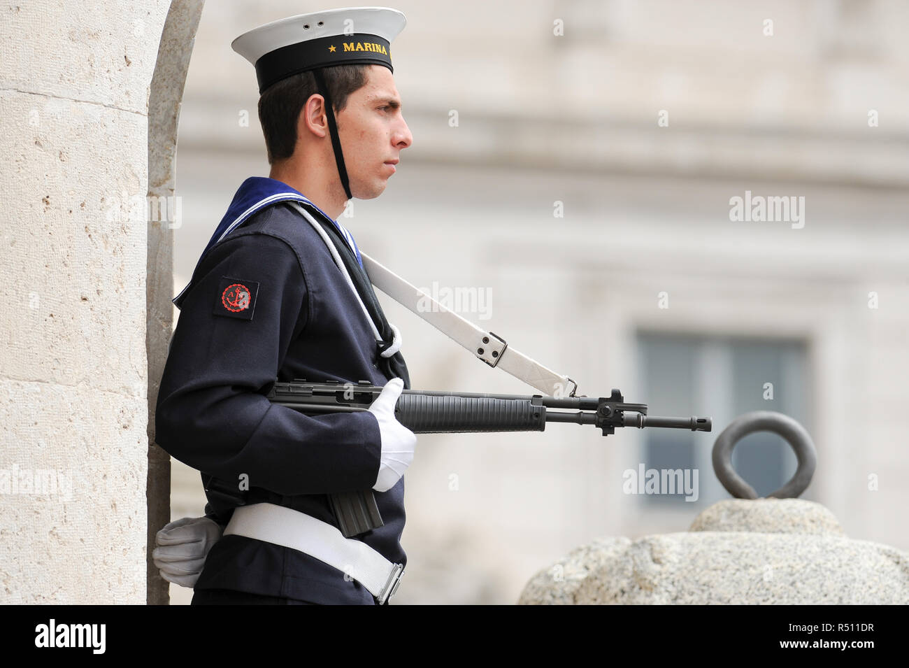 Member of Marina Militare (Italian Navy) part of Italian Armed Forces Guard  of Honor of the President of the Italian Republic in Palazzo del Quirinale  Stock Photo - Alamy
