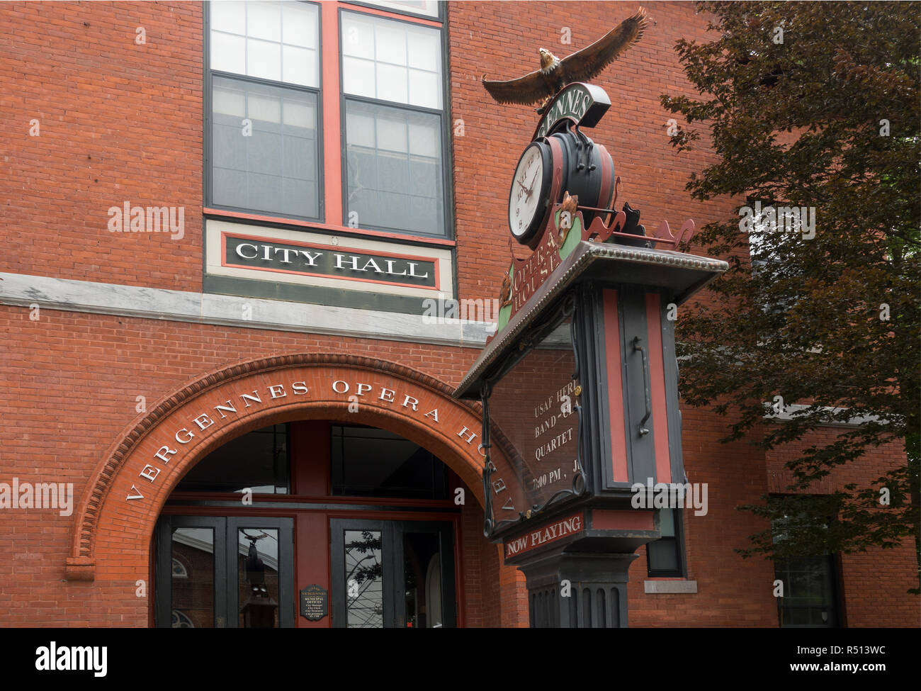 Vergennes city hall and opera house Vermont Stock Photo Alamy