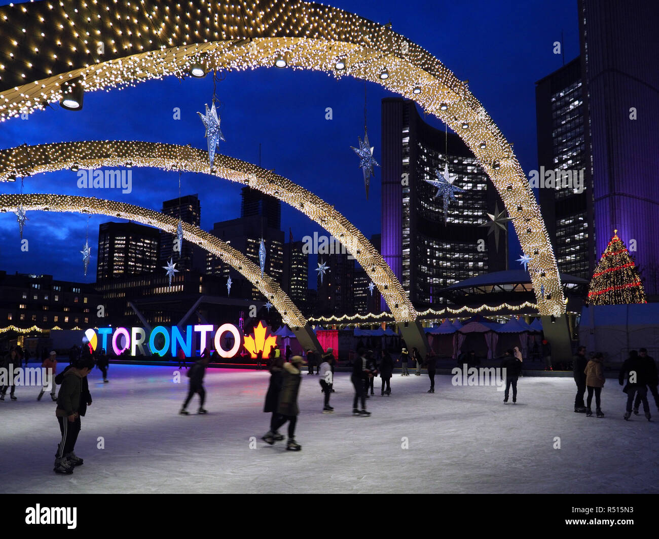 Ice rink in front of city hall hires stock photography and images Alamy