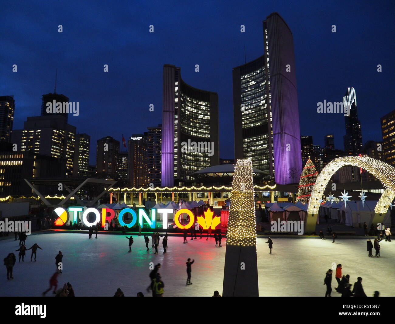 Toronto city hall ice skating hires stock photography and images Alamy