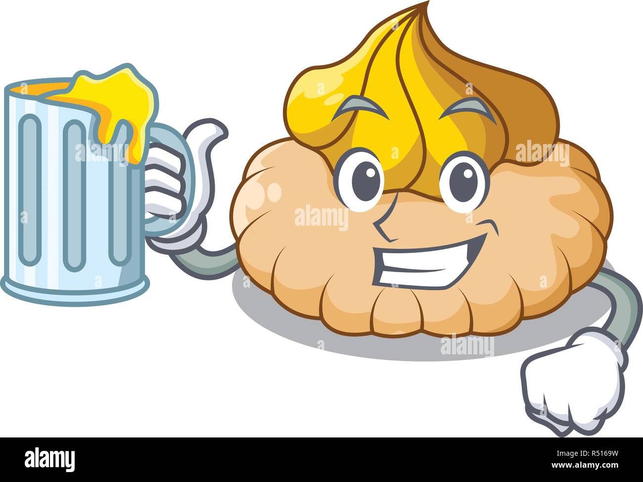 With juice chocolate biscuit with mascot ice cream Stock Vector Image ...