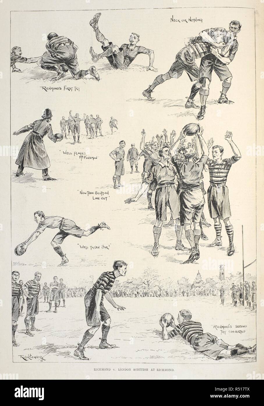 Richmond v London Scottish at Richmond. A game of rugby. Illustrated ...