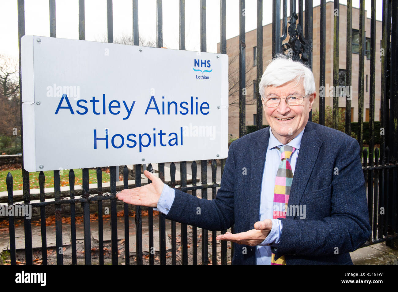 Robin Harper, interim chair of the Astley Ainslie Community Trust which wants to take over the hospital site for the community when it goes up for sal Stock Photo