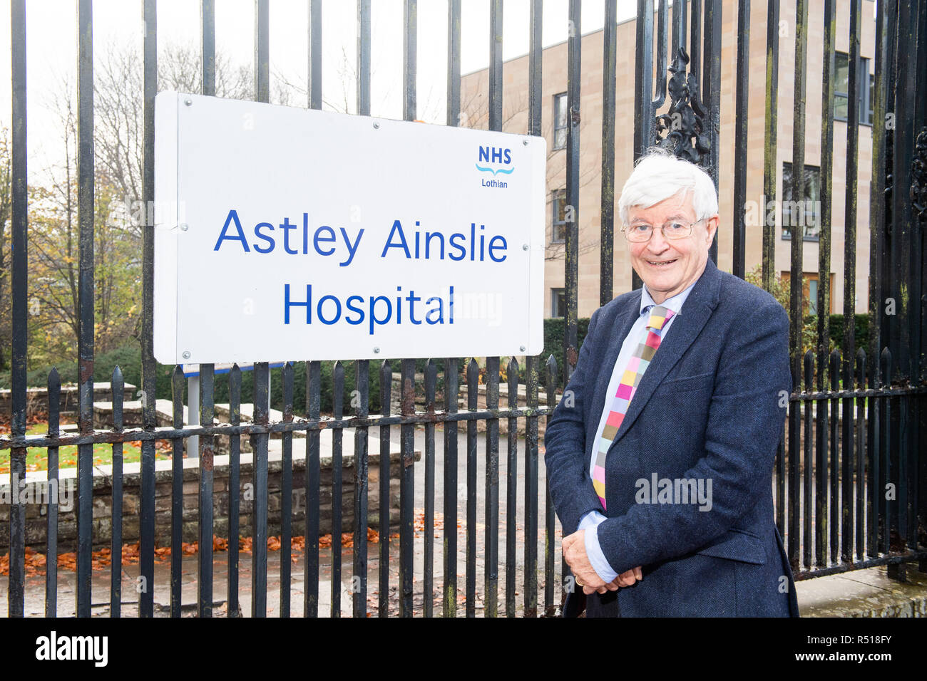 Robin Harper, interim chair of the Astley Ainslie Community Trust which wants to take over the hospital site for the community when it goes up for sal Stock Photo