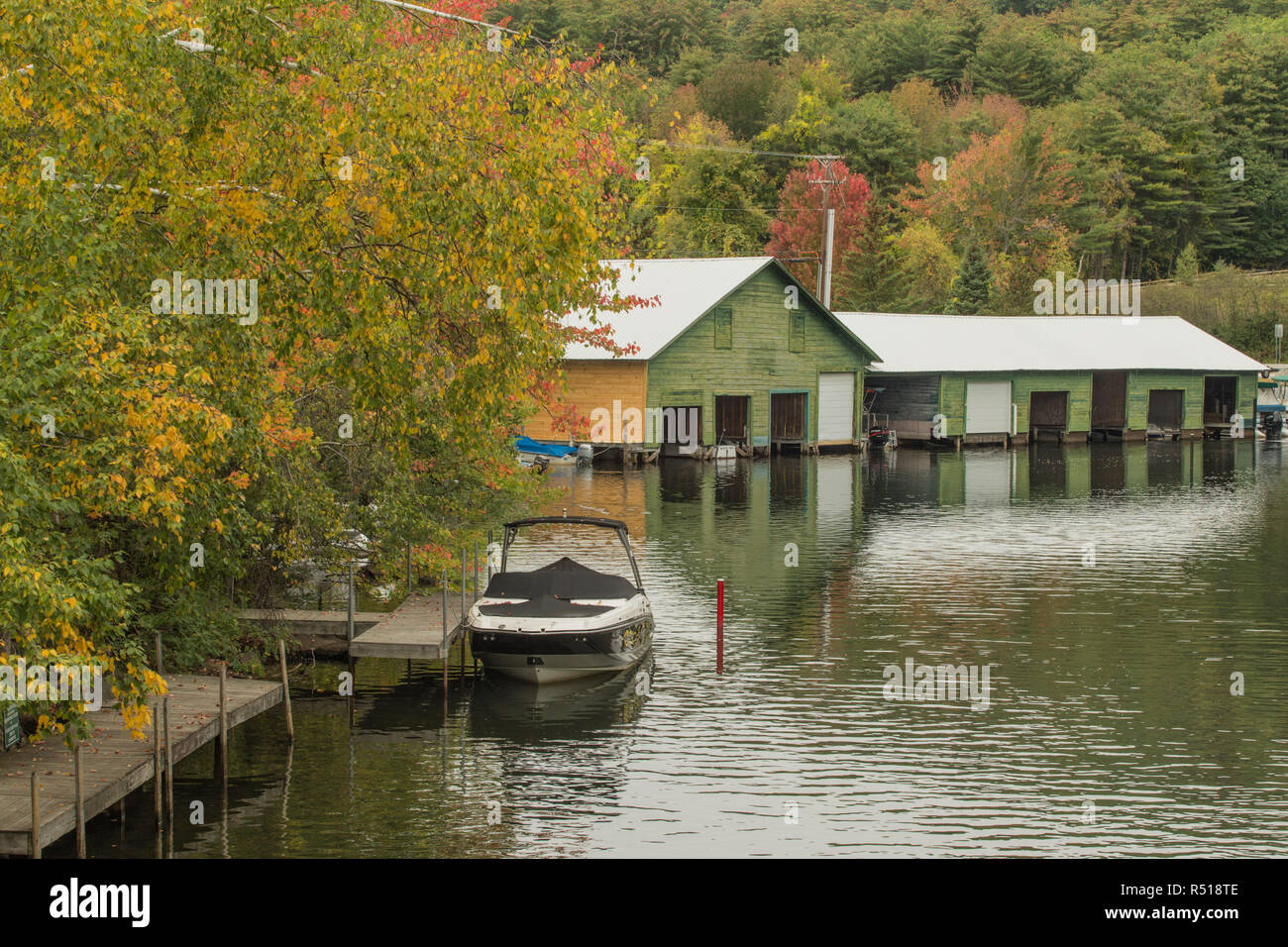 Boathouse on Golden Pond, Squam Lake, Holderness, NH. Northern New