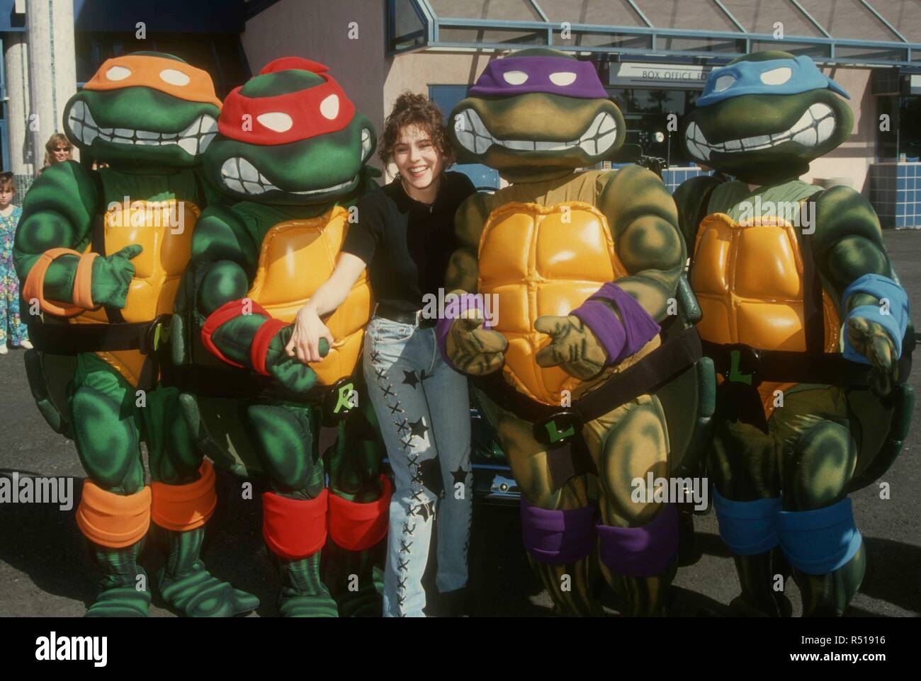 UNIVERSAL CITY, CA - MARCH 6: Actress Paige Turco attend 'Teenage Mutant Ninja Turtles III' Premiere on March 6, 1993 at Cineplex Odeon Cinema in Universal City, California. Photo by Barry King/Alamy Stock Photo Stock Photo