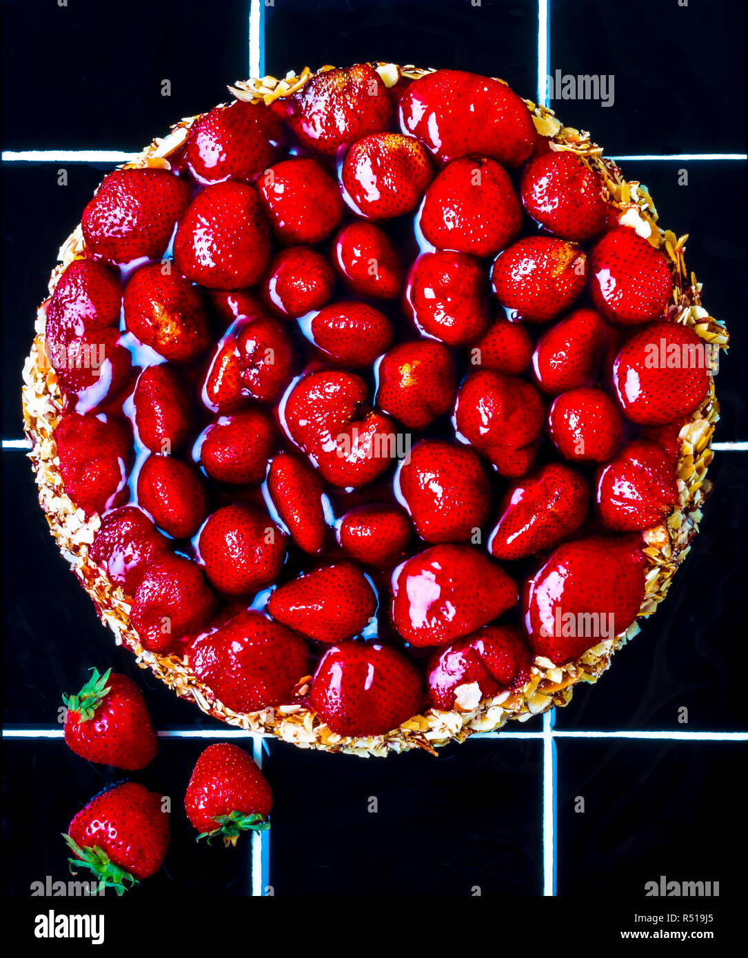 Strawberry Tart Pie Stock Photo