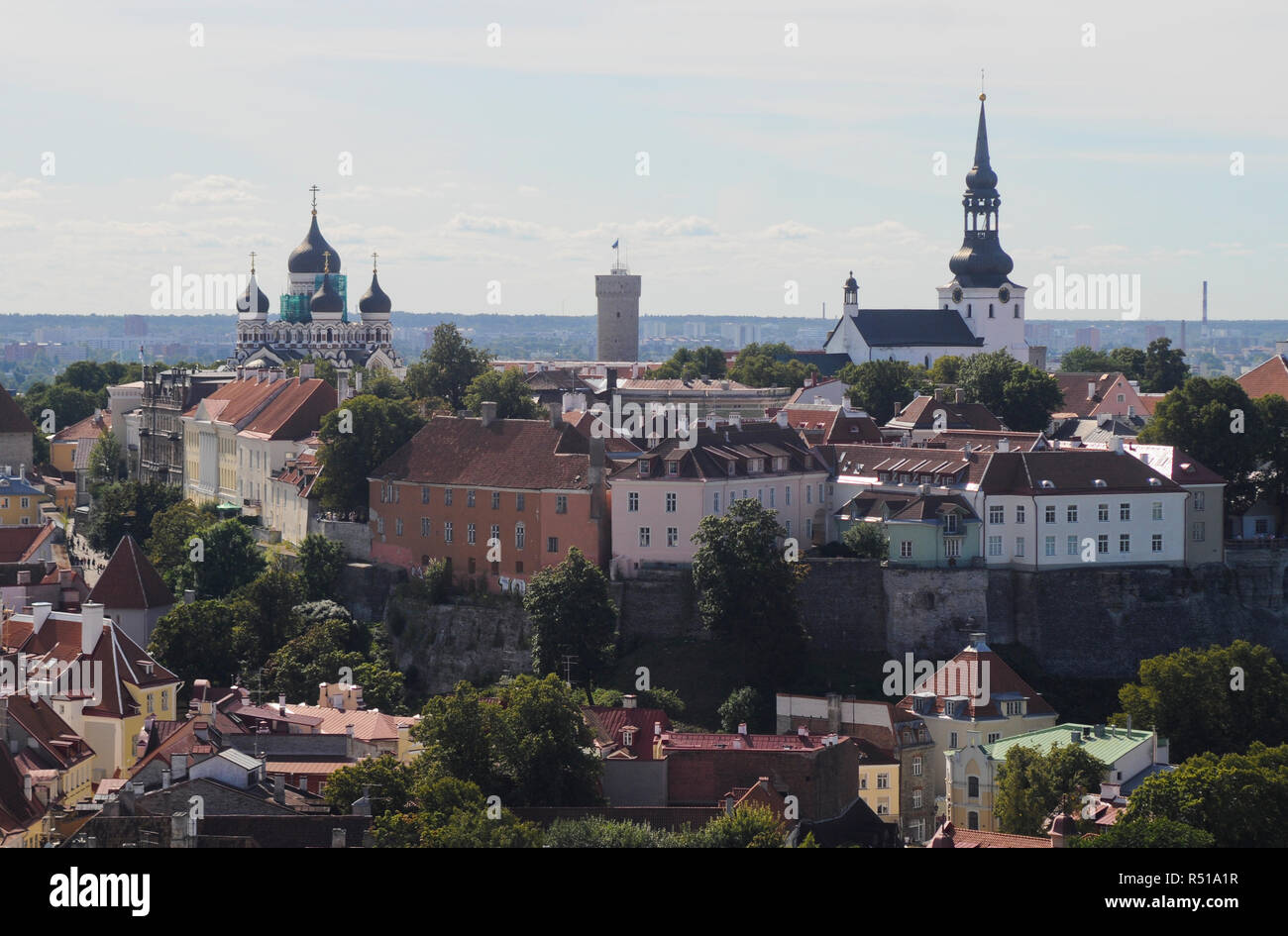 Panoramic view of Toompea district, Tallinn, Estonia Stock Photo