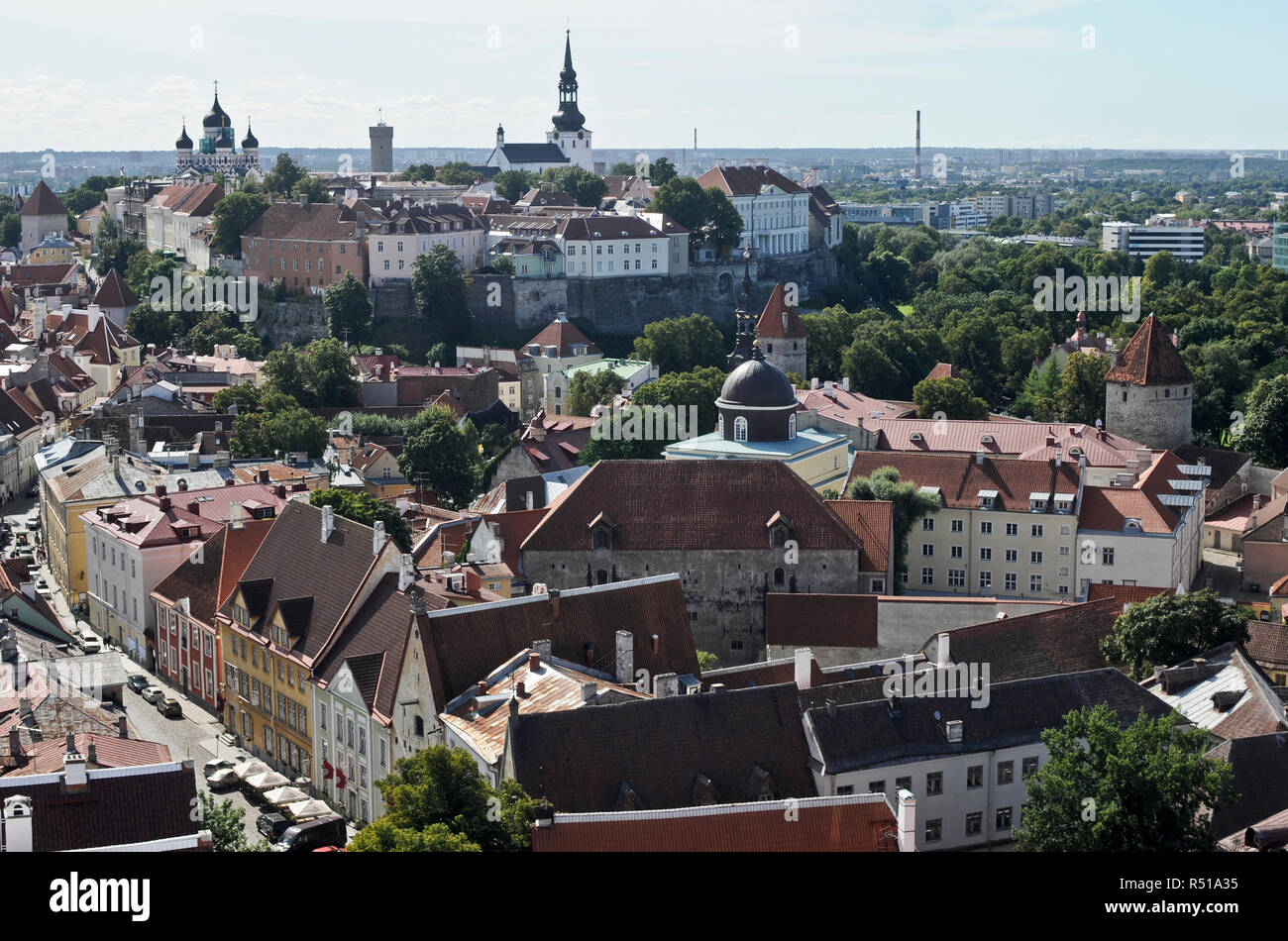 Panoramic view of Toompea district, Tallinn, Estonia Stock Photo