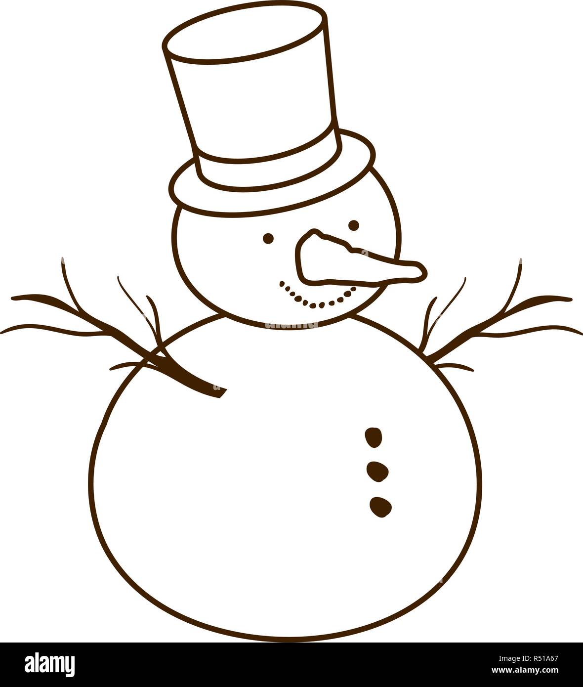 snow man with hat isolated icon Stock Vector Image & Art - Alamy