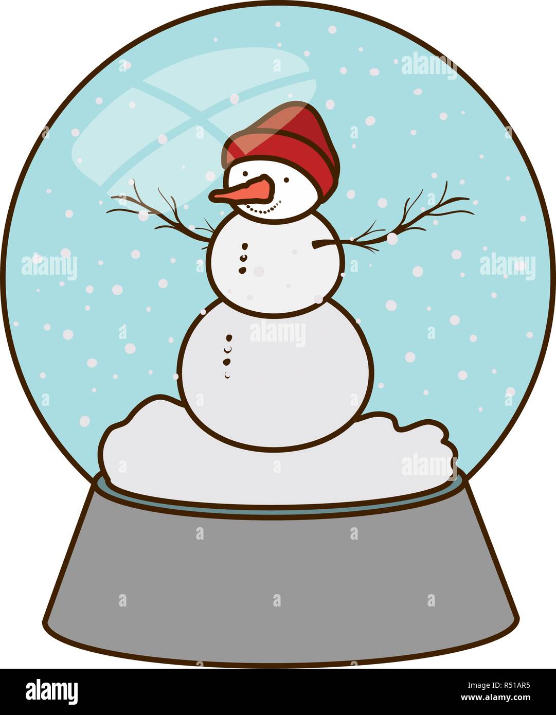 snow man in crystal ball isolated icon Stock Vector Image & Art - Alamy