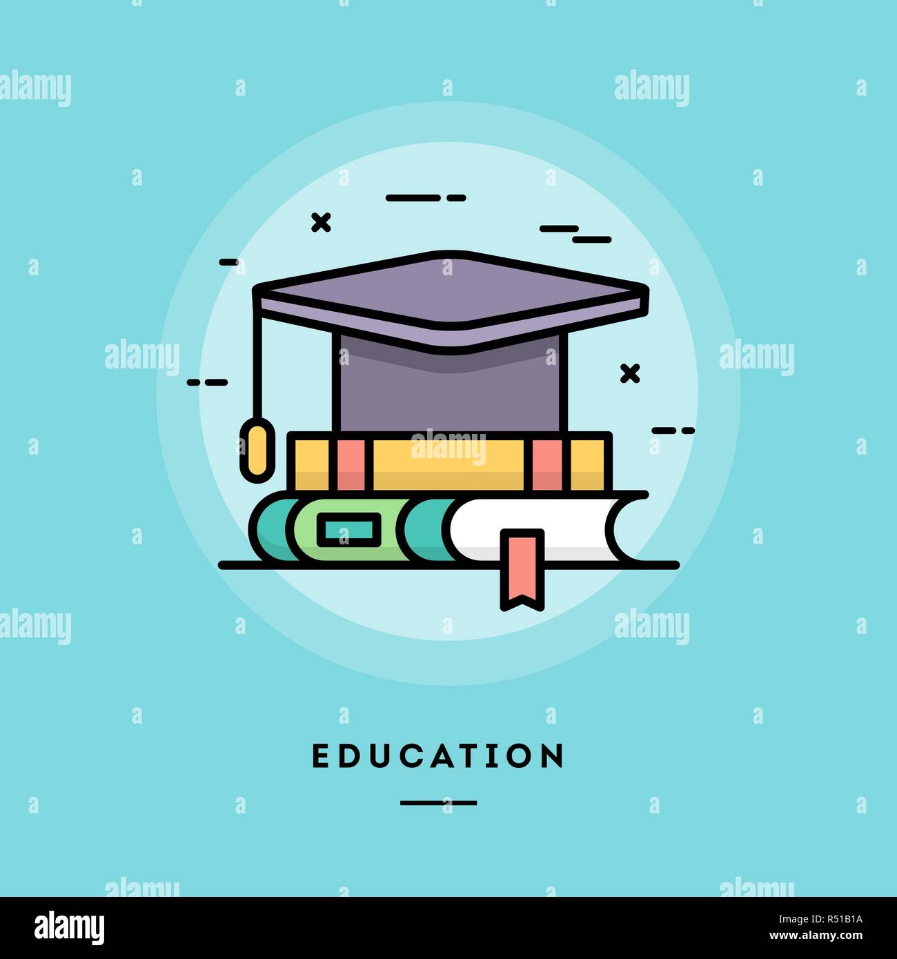 Education, flat design thin line banner Stock Vector Image & Art - Alamy