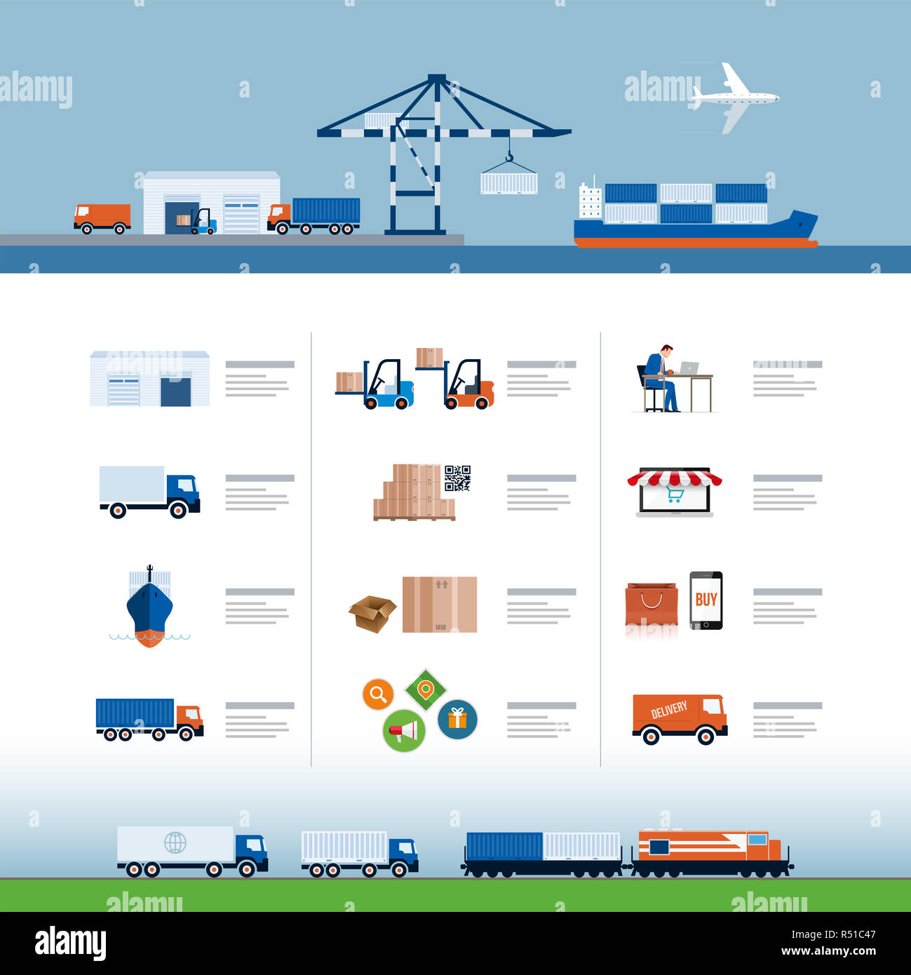 Logistics and delivery process design Stock Photo - Alamy