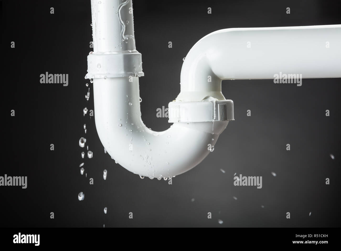 Leakage Of Water From Pipe Stock Photo Alamy