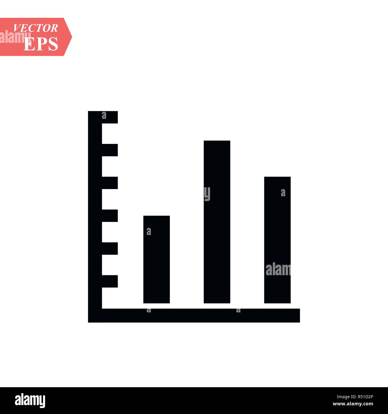 Graph Icon in trendy flat style isolated on grey background. Chart ...