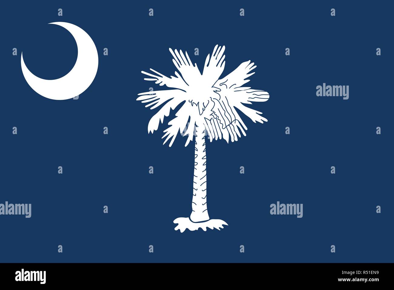 South Carolina vector flag. Vector illustration. United States of America. Stock Vector