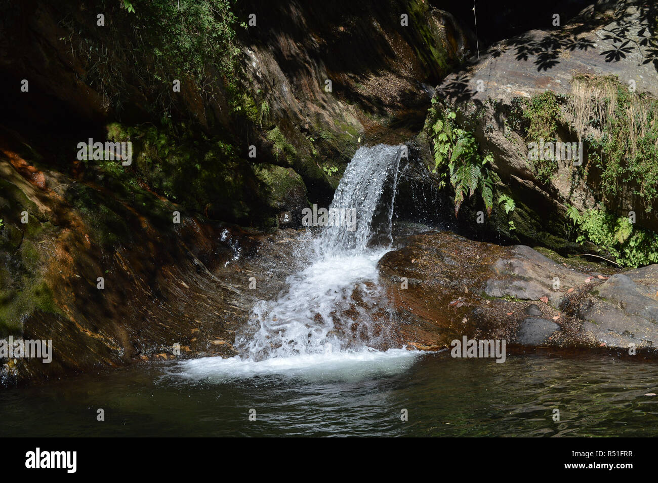 natural river falls, lakes , forests and eye catching landscapes in uttarakhand india gives calm and peace to soul. Stock Photo