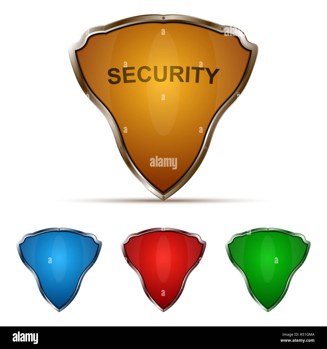 Protection shield set Stock Photo Alamy