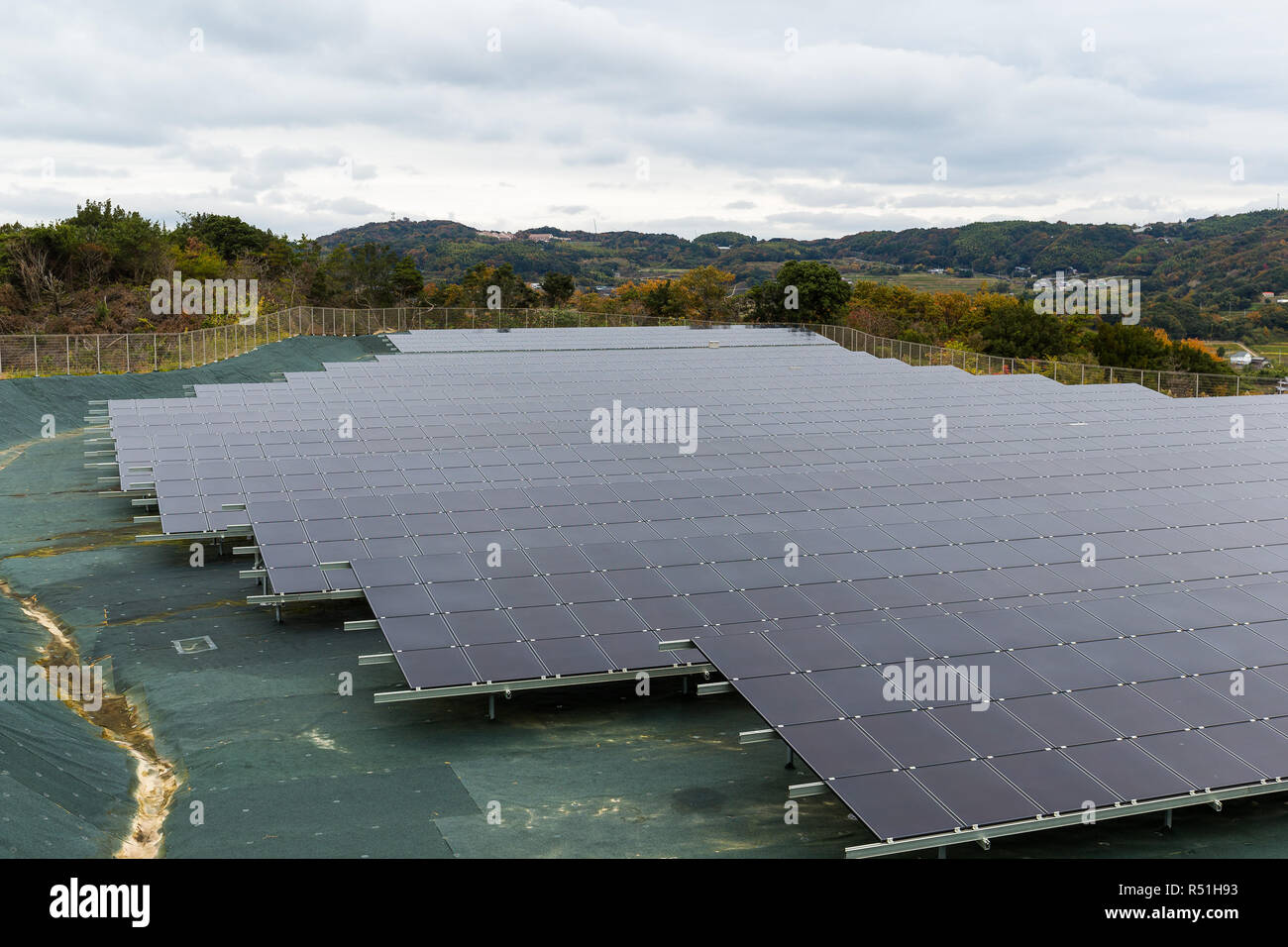 Solar energy panel at countryside Stock Photo - Alamy