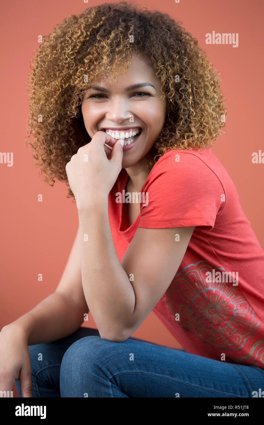 Silhouette short curly hair asian hi-res stock photography and images -  Alamy