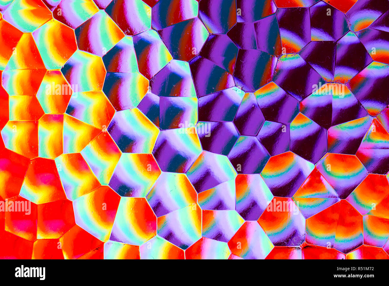 Extreme close up abstract colourful background through frosted glass Stock Photo