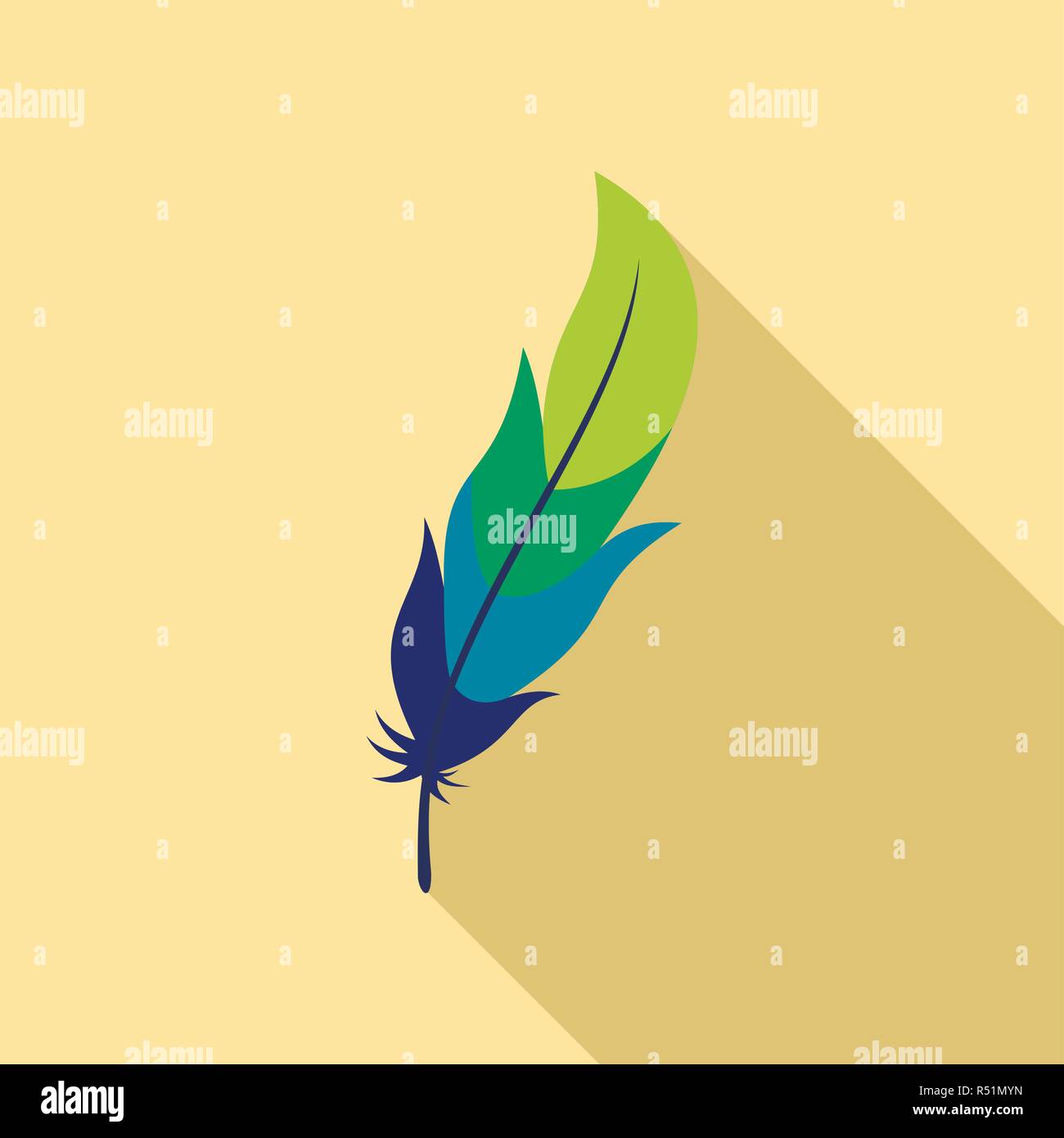Feather icon. Flat illustration of feather vector icon for web design ...