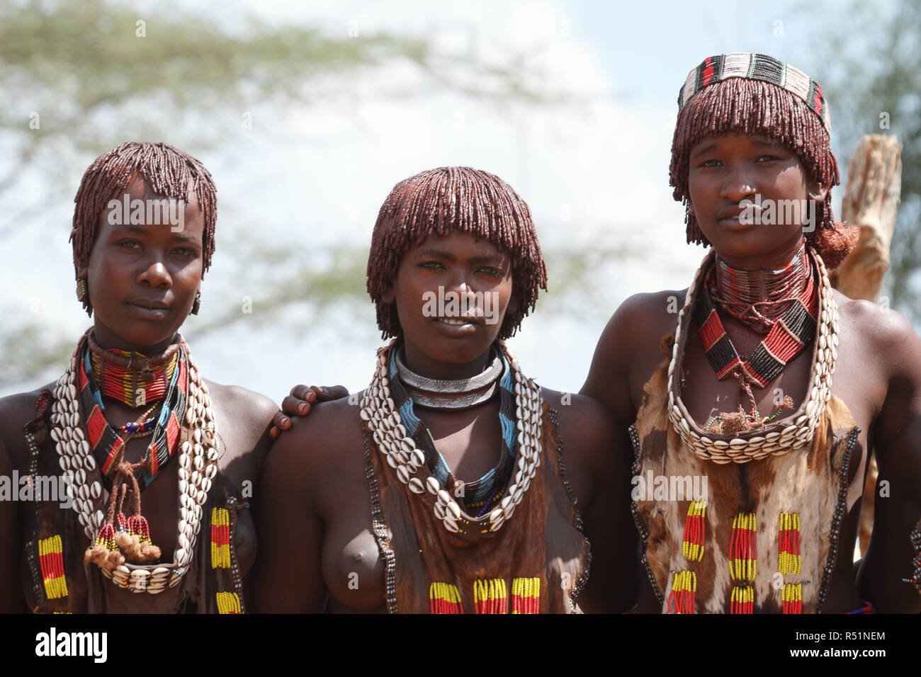 hamar women from the omo valley in ethiopia Stock Photo