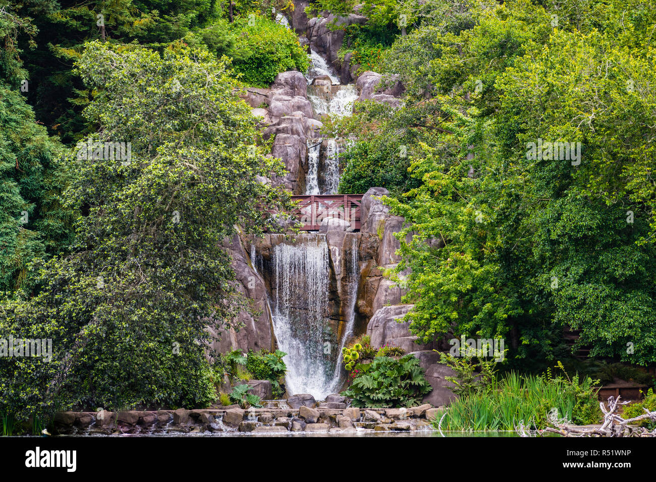 Huntington Falls, an artificial waterfall flowing from the top of