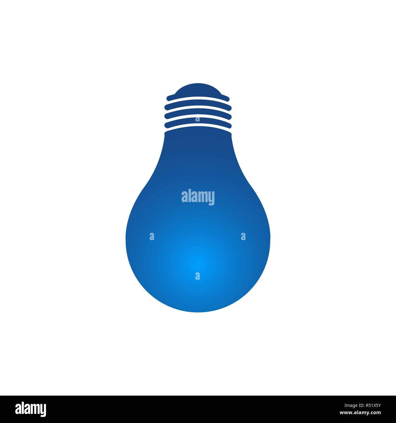 Idea concept. Light bulb icon illustration. Glowing lamp sign Stock Vector