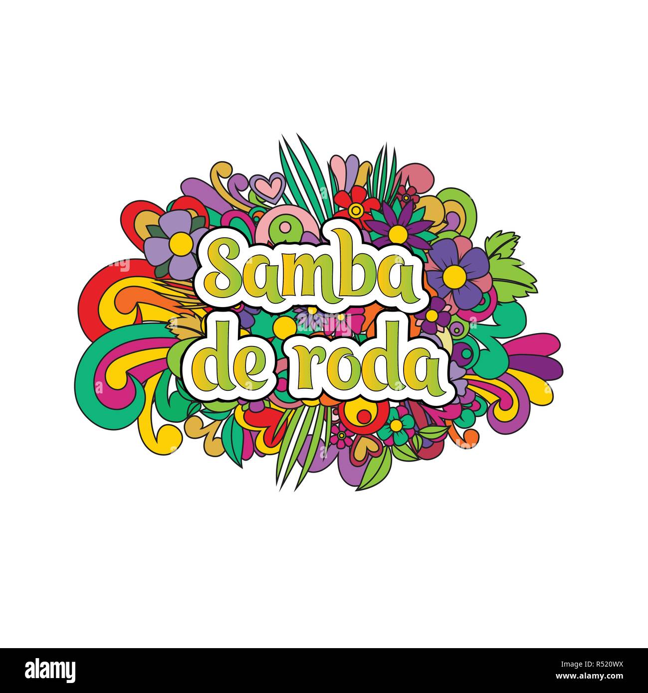 Samba de roda. Background with abstract bright colors. Vector