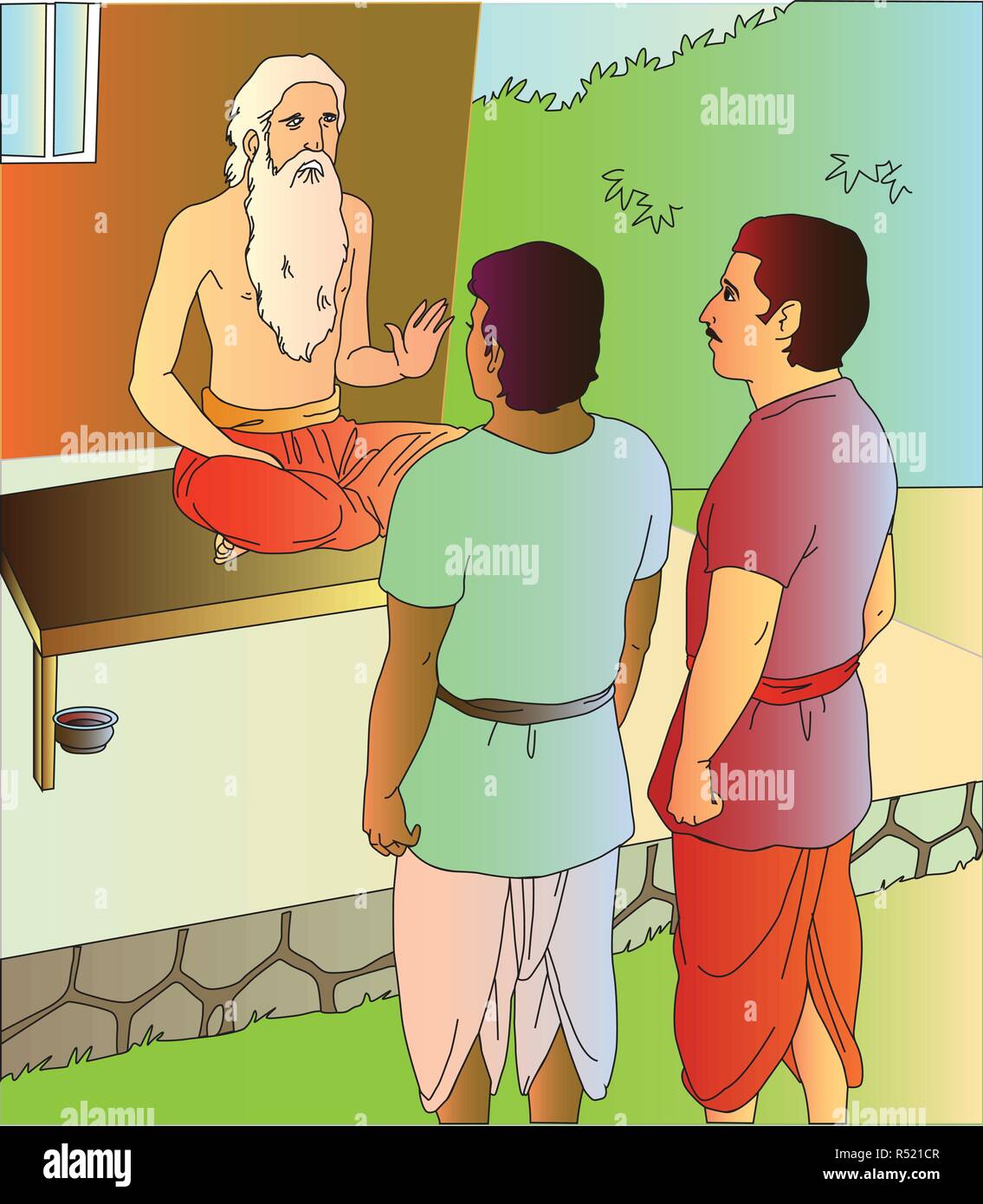 Master and Disciples Stock Vector