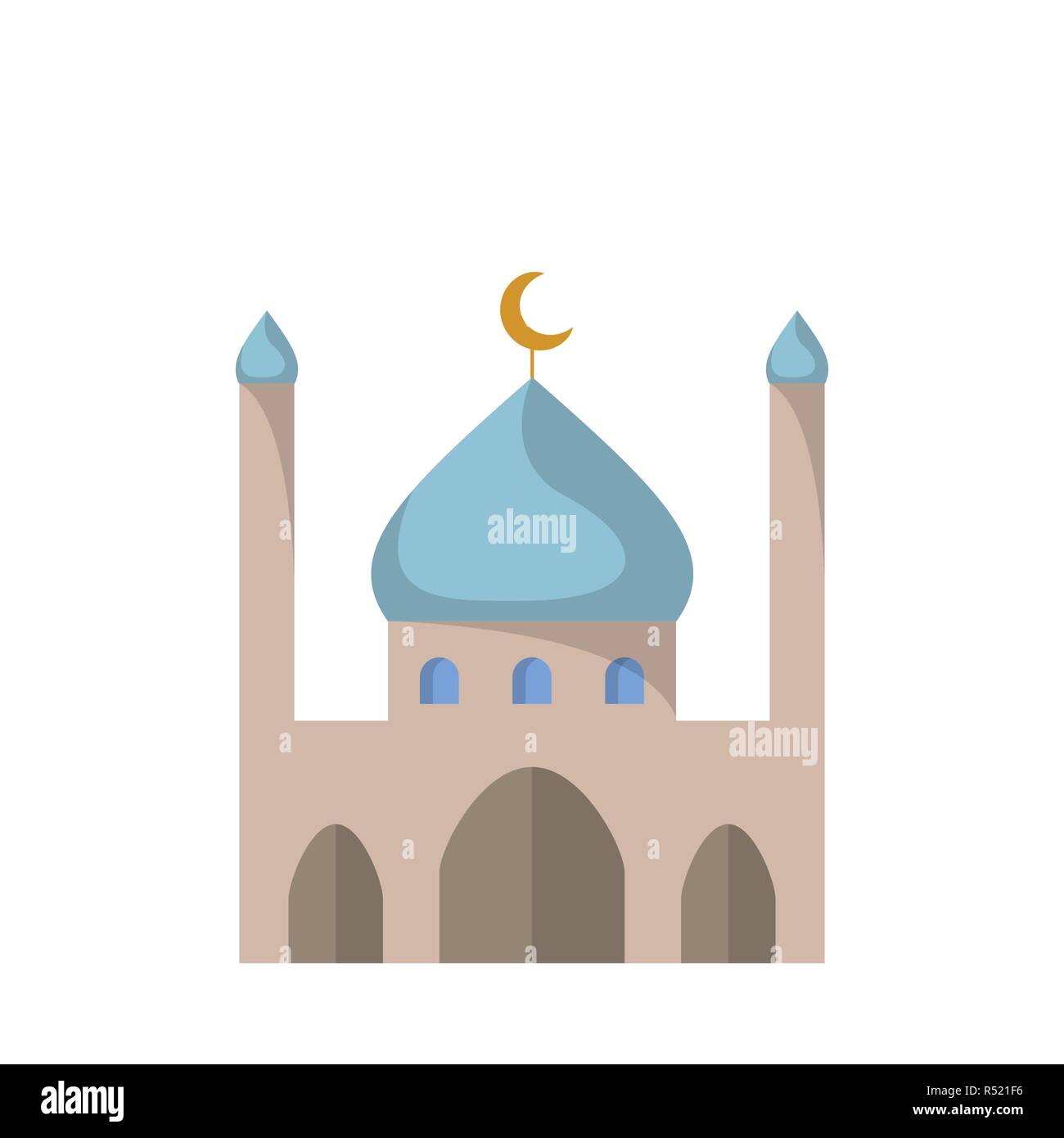 Flat icon of the mosque. Vector illustration. Islamic religion Stock ...
