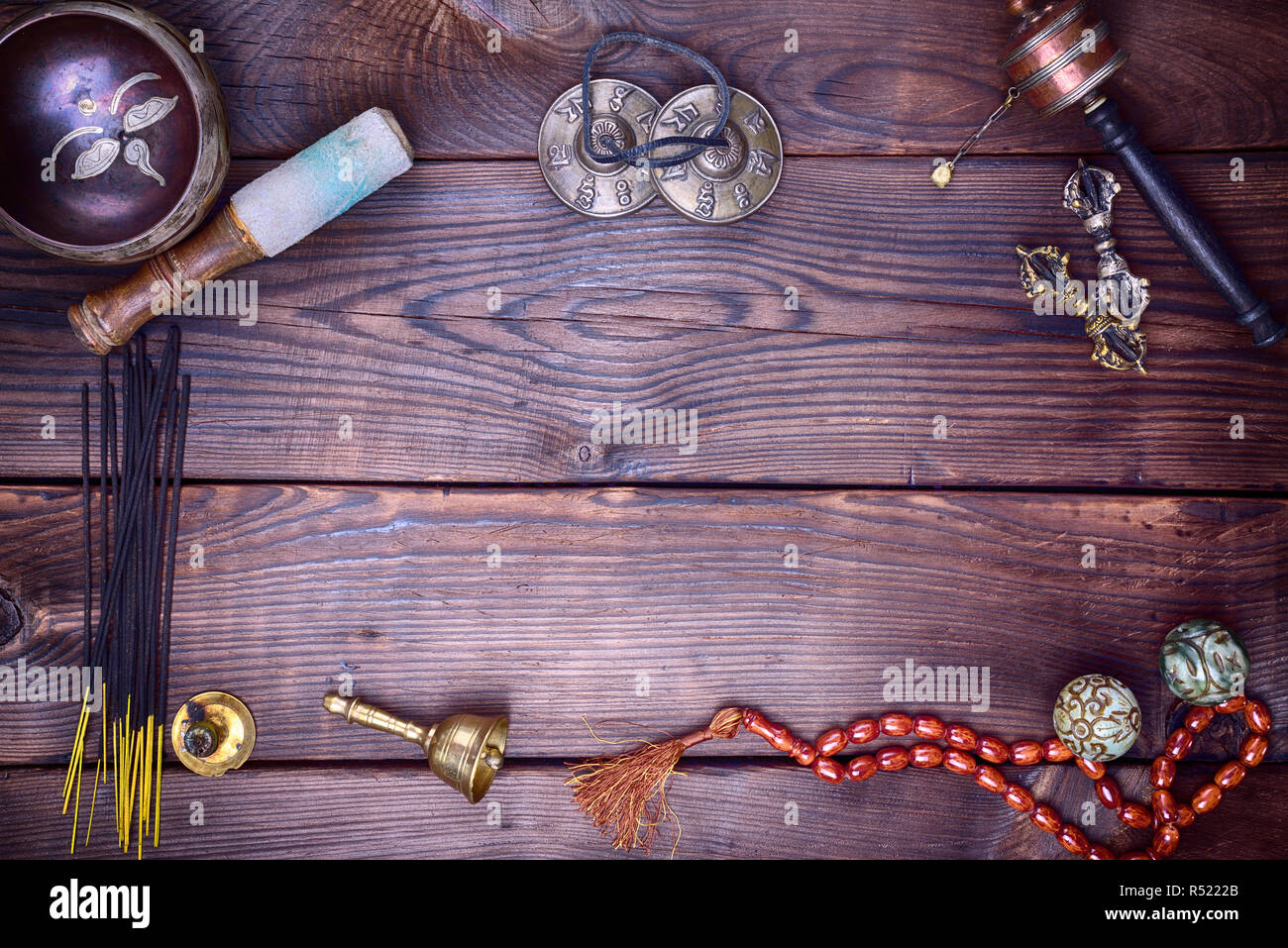 Meditative Instruments Tibetan musical instruments for meditation Stock Photo - Alamy