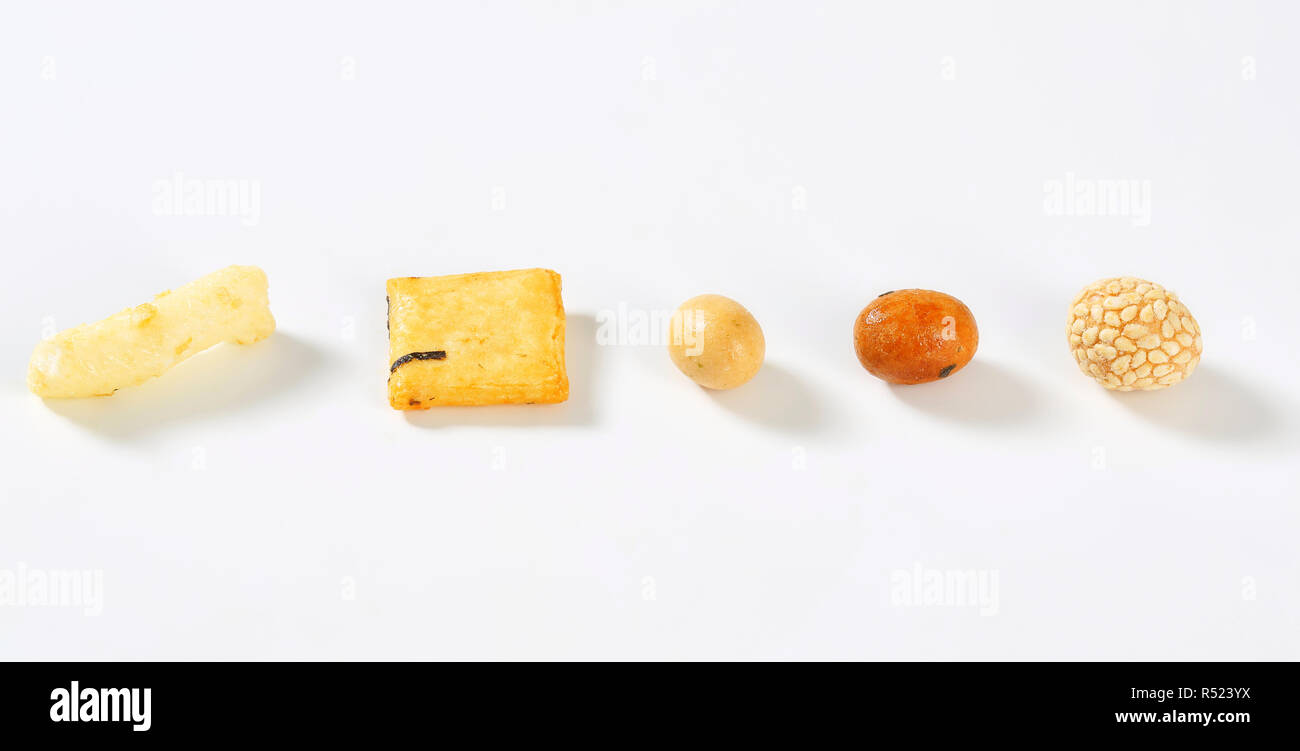 Japanese peanut and rice crackers Stock Photo Alamy